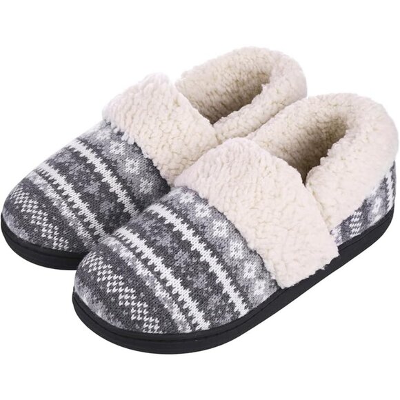 Evshine Fuzzy House Slippers for Women Fleece Lined Sweater Kint Home Sl… - Picture 1 of 7